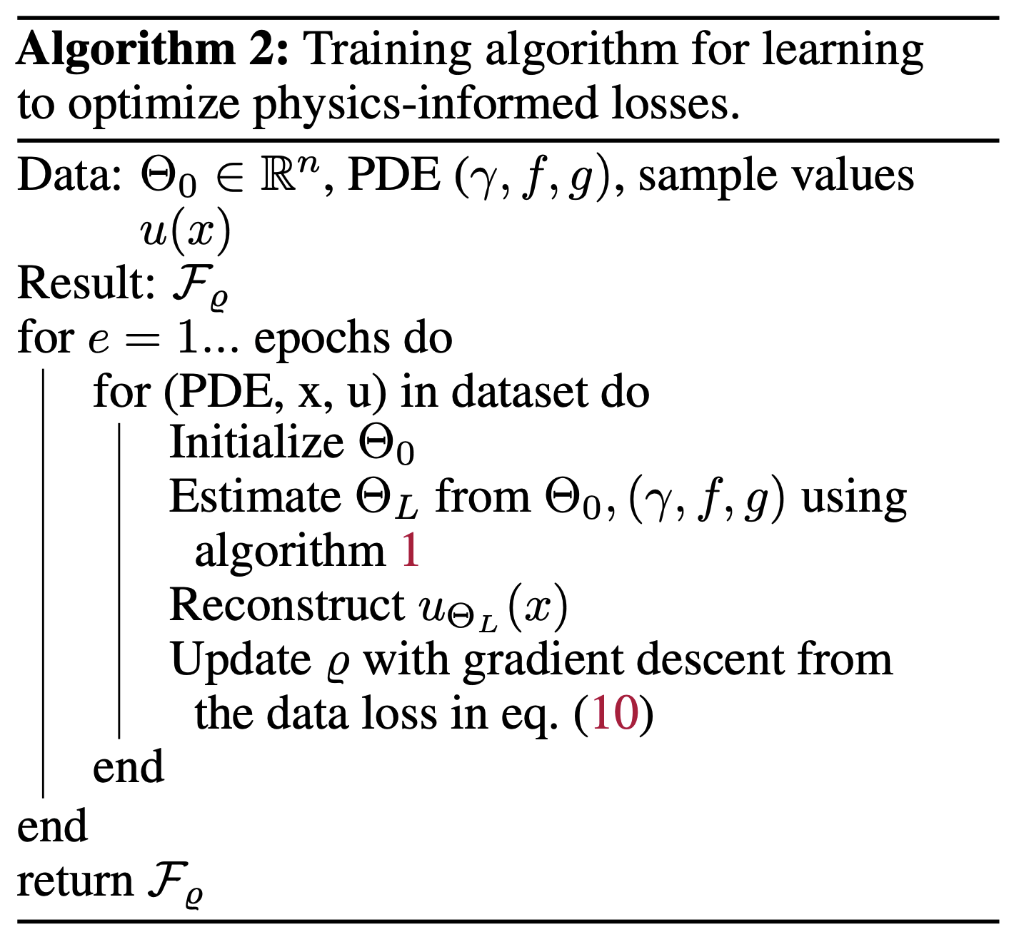 pseudo code for training neural solver